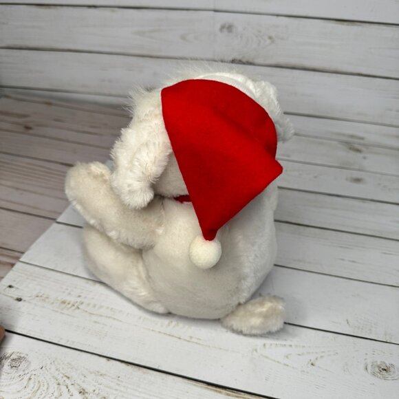 Vintage Liberty Bell Christmas Dog 9" Plush Stuffed Animal Red Stocking Cap - Picture 3 of 7